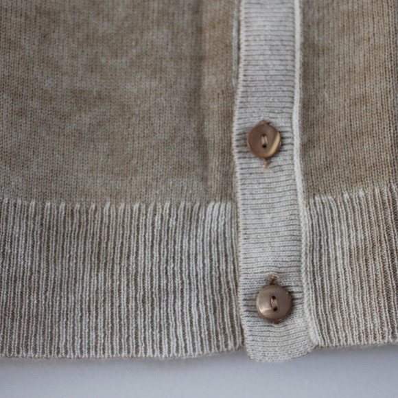 NWT Bonpoint Cashmere Boys Button Front Cardigan Sweater Tan Oat Cream 12 Year - Picture 2 of 11